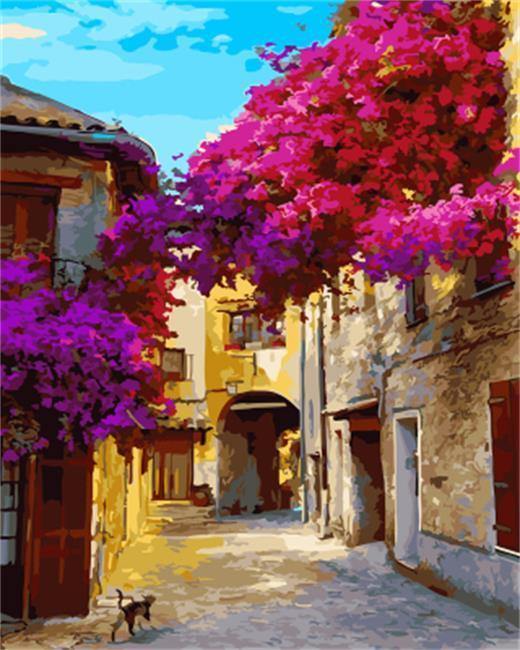 Flowers Hanging from Balcony - All Paint by Numbers