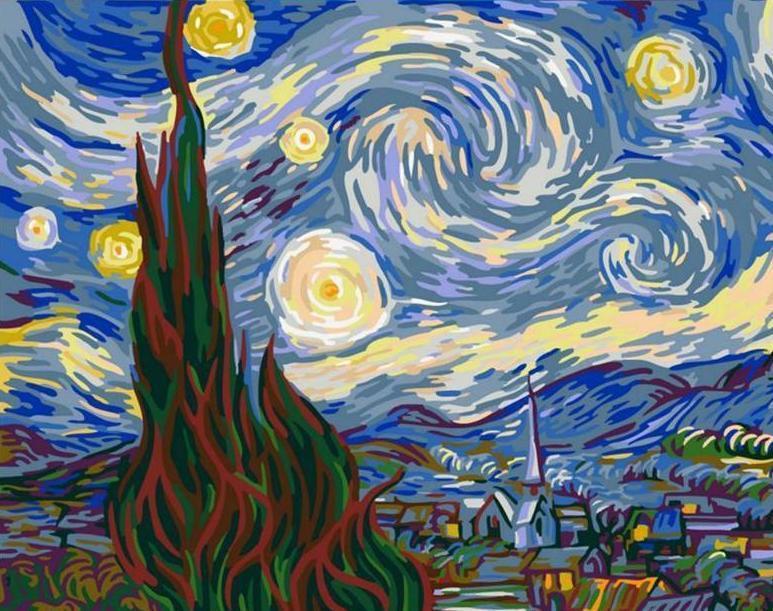 starry night paint by numbers