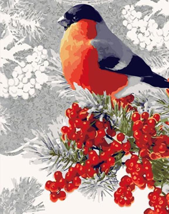 Sparrow sitting on Red Flowers