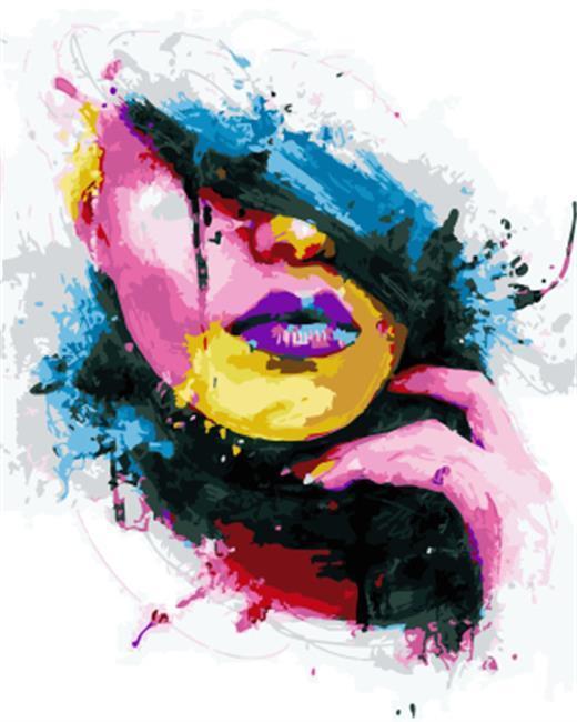A color Splashing Lady - All Paint by numbers