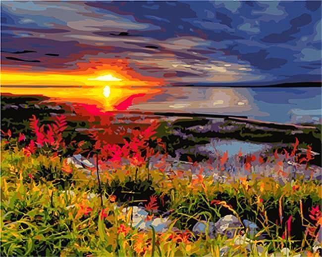 sunset paint by numbers