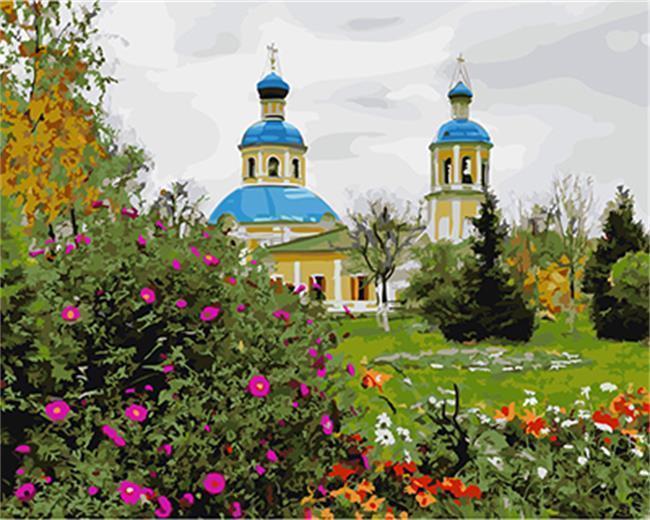 A Building with Blue Domes - All Paint by numbers