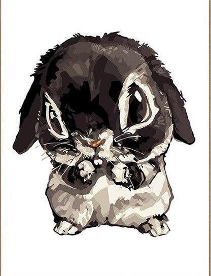 cute rabbit diy painting