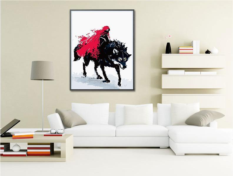 Abstract Paint by Numbers - Wolf Rider - All Paint by numbers