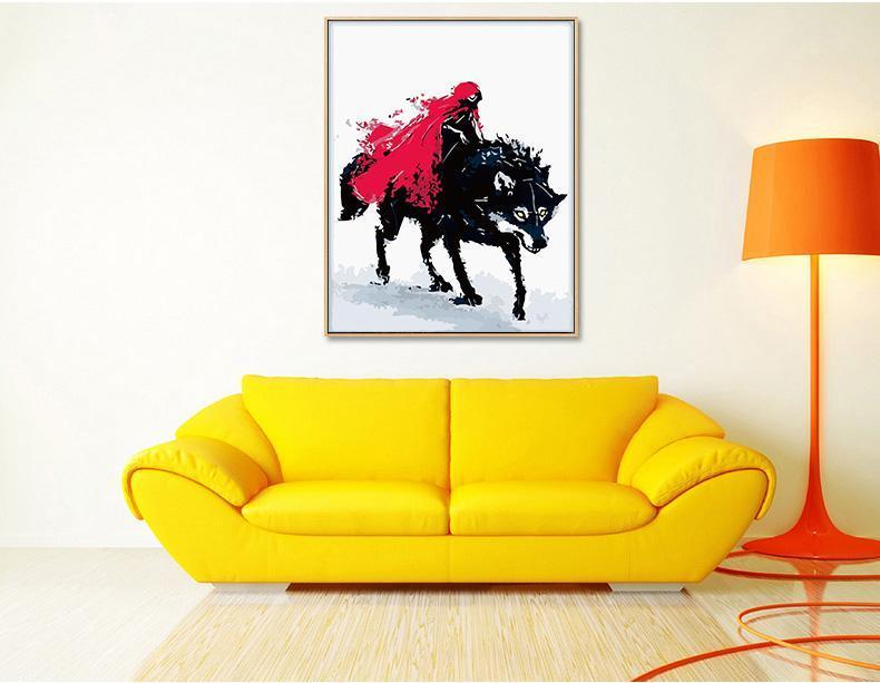 Abstract Paint by Numbers - Wolf Rider - All Paint by numbers