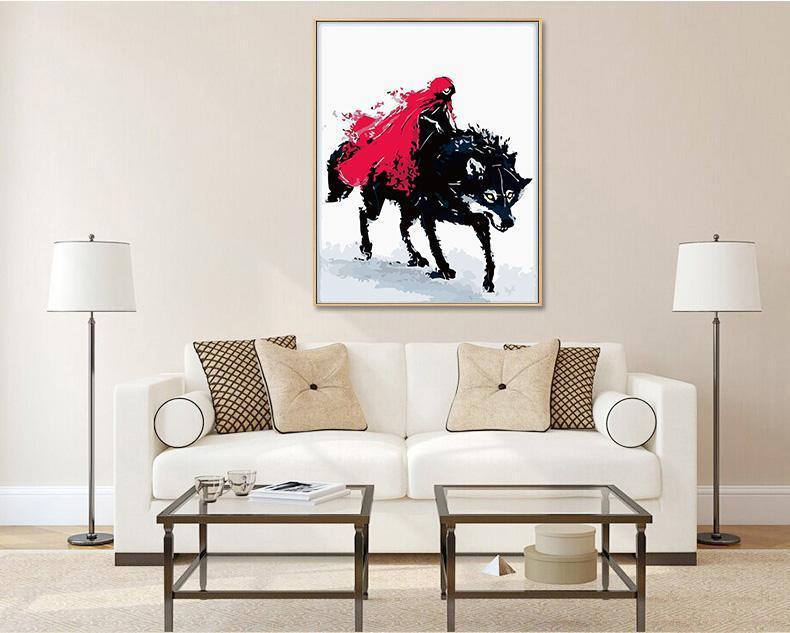 Abstract Paint by Numbers - Wolf Rider - All Paint by numbers