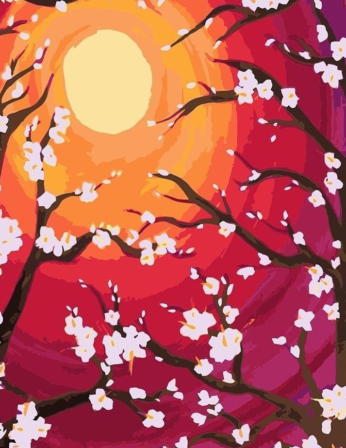 White Flowers on Bushes - All Paint by numbers