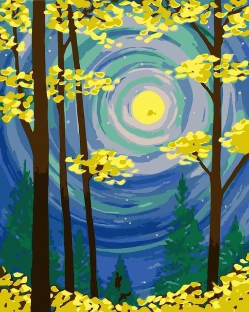 White Flowers on Bushes - All Paint by numbers