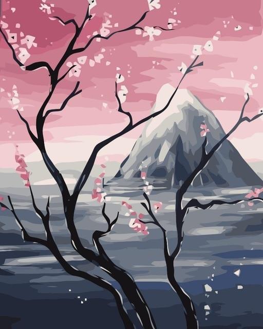 White Flowers on Bushes - All Paint by numbers