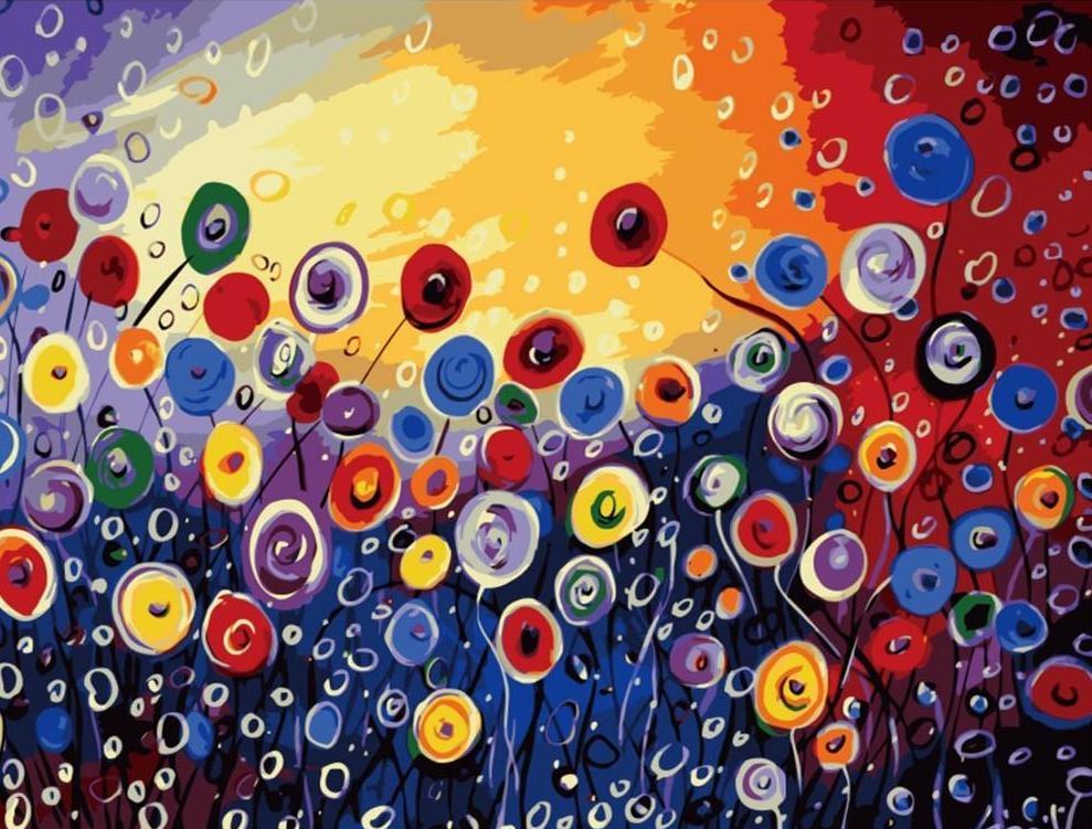 Flower Art Paint By Numbers Kit - All Paint by numbers