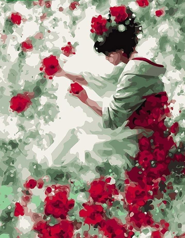 An Angel Picking Flowers - All Paint by numbers