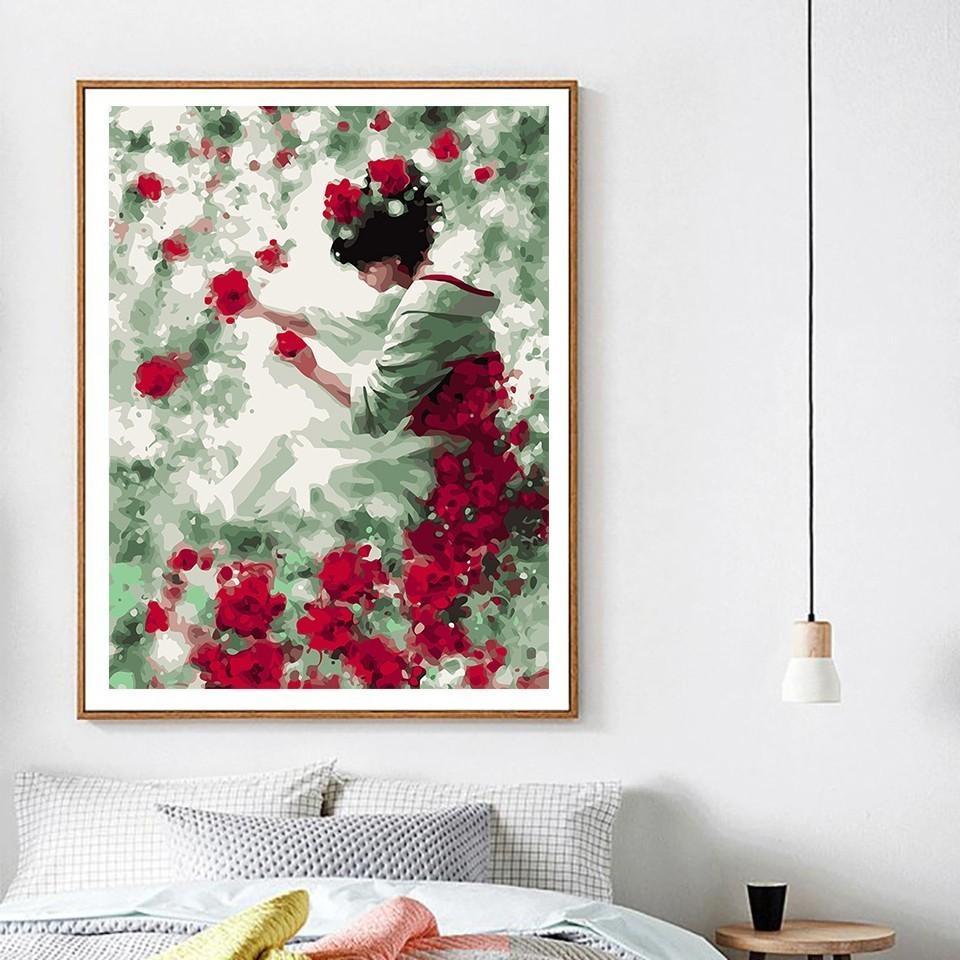 An Angel Picking Flowers - All Paint by numbers