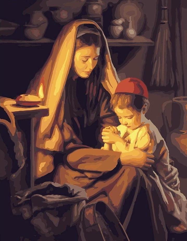 A Mother sitting with her Son - All Paint by numbers