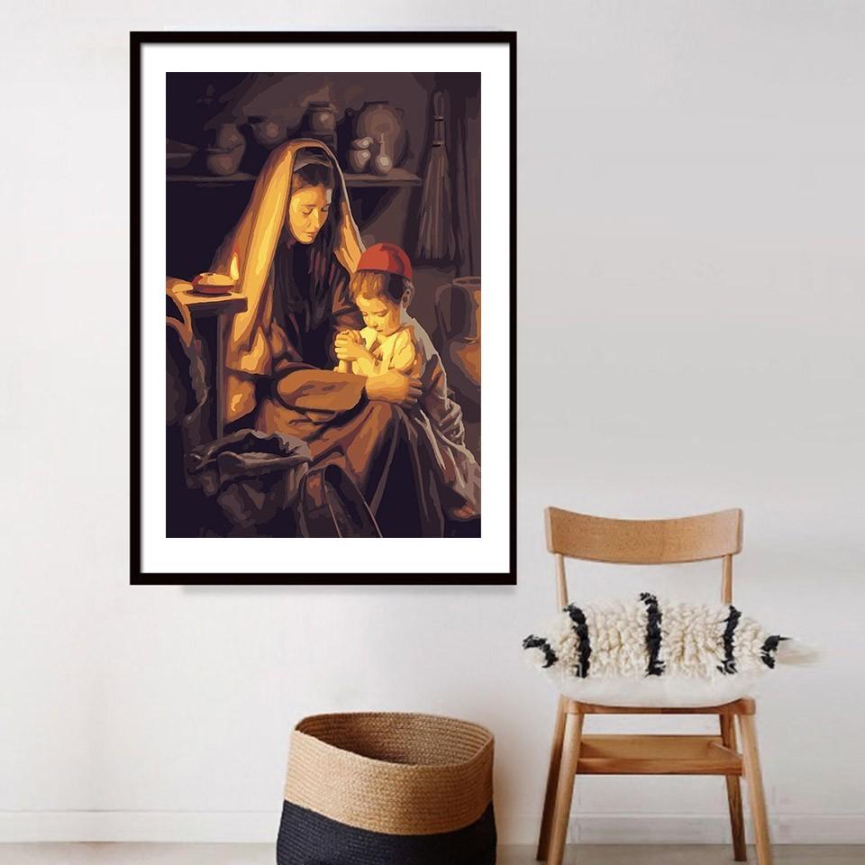 A Mother sitting with her Son - All Paint by numbers