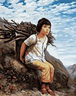 A Girl Collecting Firewoods - All Paint by numbers