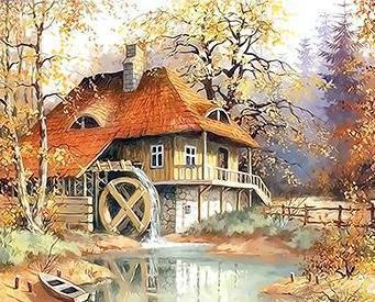 Watermill By the Lake