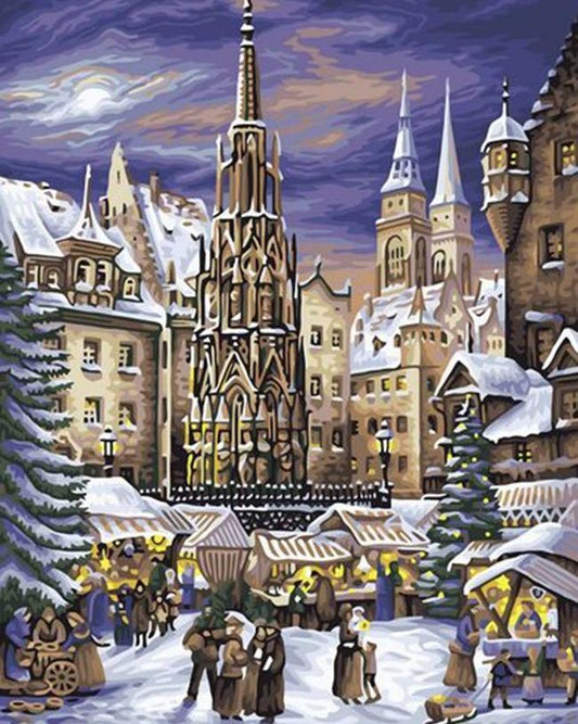New York Christmas Painting