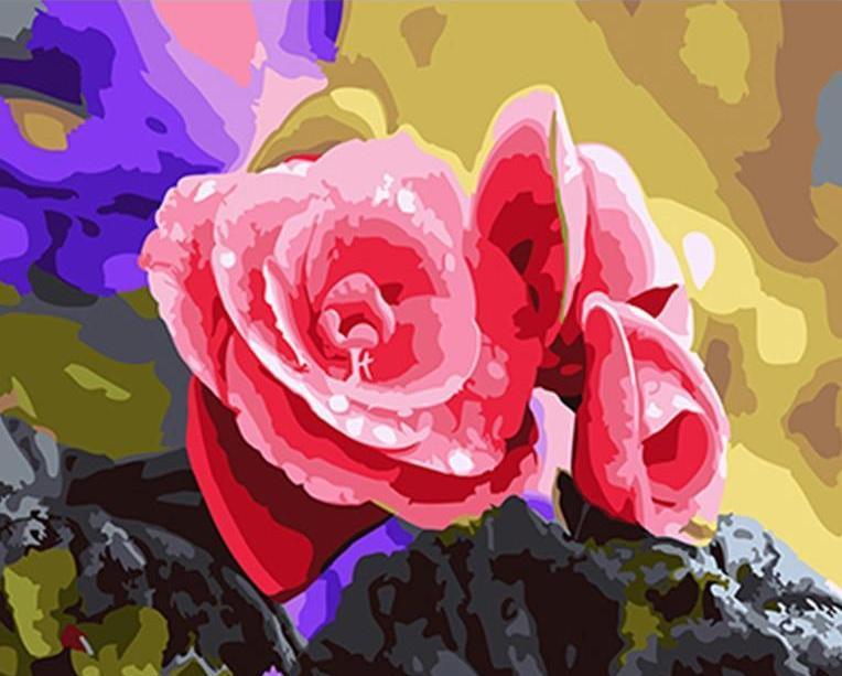 Red Rose & A Bud - All Paint by numbers