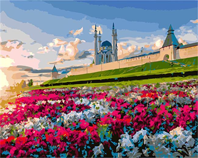 A Landscape with Colorful Flowers - All Paint by numbers
