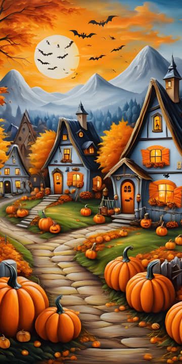 Country House with Pumpkins