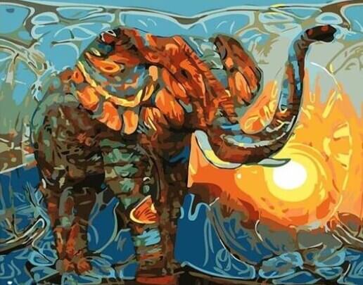 Artistic Elephant DIY Painting - All Paint by numbers