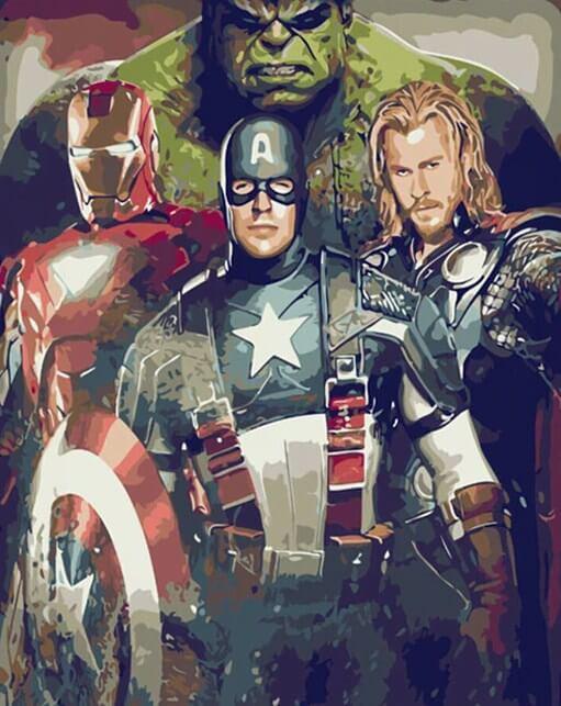 Avengers Paint by Numbers Kit - All Paint by numbers