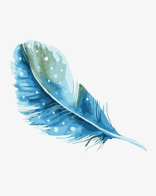 Deep Blue Watercolor Feather