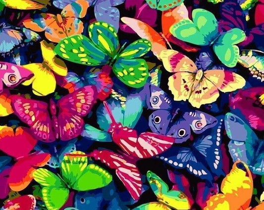 Colorful Butterflies DIY Painting - All Paint by Numbers