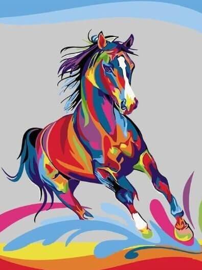 Colorful Running Horse - All Paint by Numbers