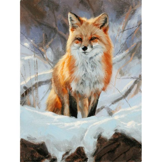 40x50cm Paint by Numbers Kit: Fox's Haven: Cute Fox with Leafy