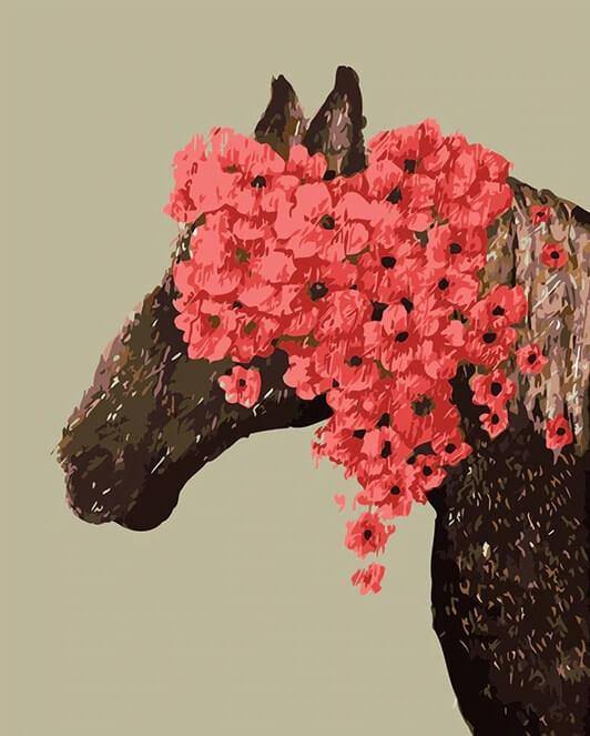 Floral Horse DIY Painting Kit - All Paint by Numbers