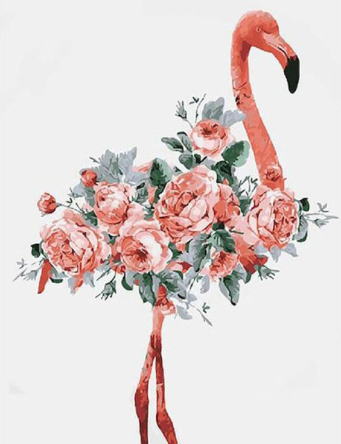 Flowers Flamingo- Paint By Numbers