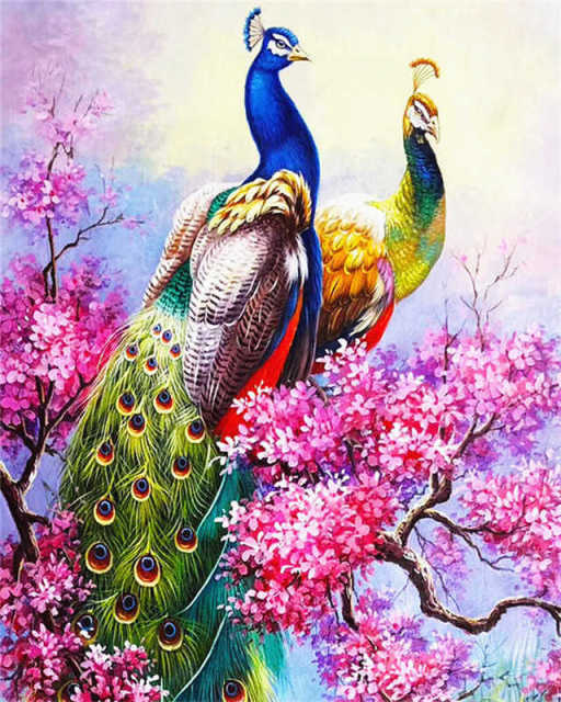 Gorgeous Peacocks- Paint By number