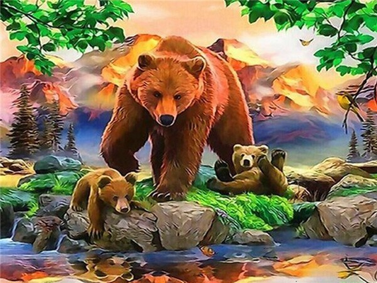 Mountain Bears - Paint by Numbers