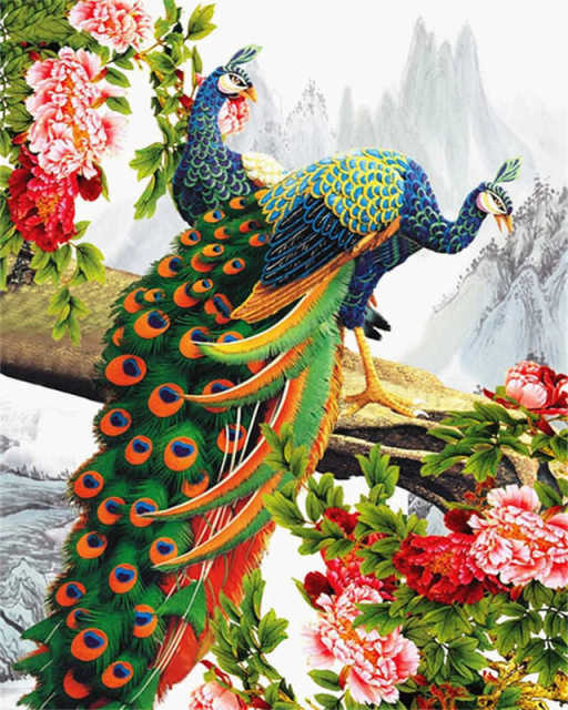 Royal Peacocks- DIY Paint By Numbers