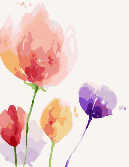Watercolor Tulip Vector Art