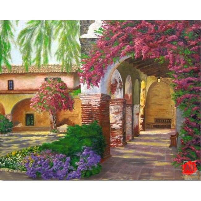 Paint By Numbers - Wonderful Huts Landscape & Flowers