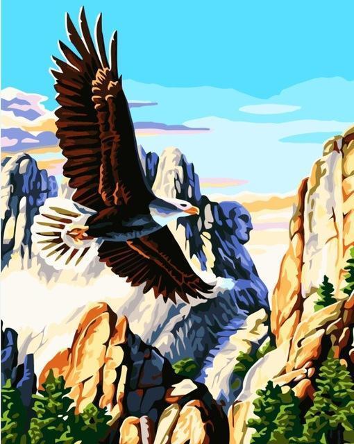  Flying Bald Eagle Paint by Numbers for Adults, DIY Oil Painting  Color Abstract Neon Pop Art Style Paint by Numbers Kits on Canvas Wall  Decor Paint by Numbers, Frameless Soaring Bald
