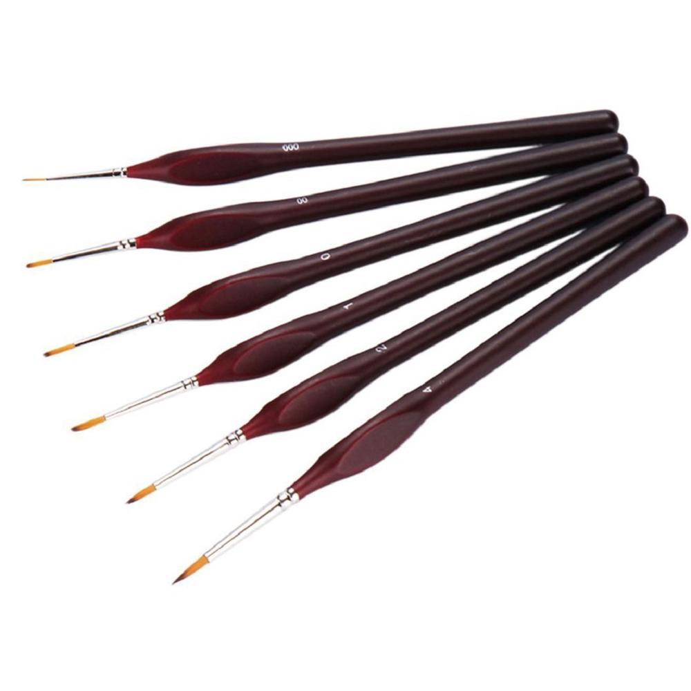 Fine Paint By Numbers Brushes - 6Pcs/Set