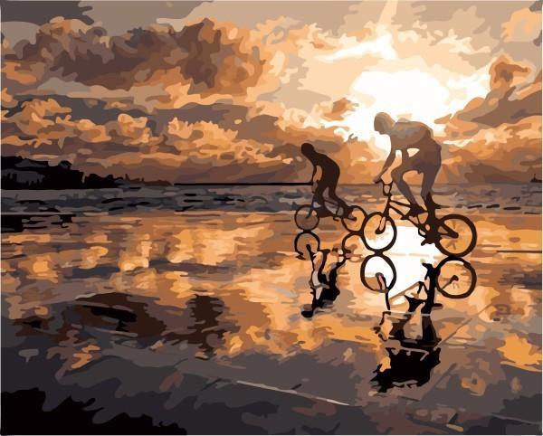 DIY Painting - Cycling on the Beach - All Paint by numbers