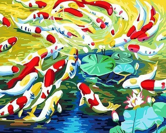 Fish in the Pond Painting - All Paint by numbers