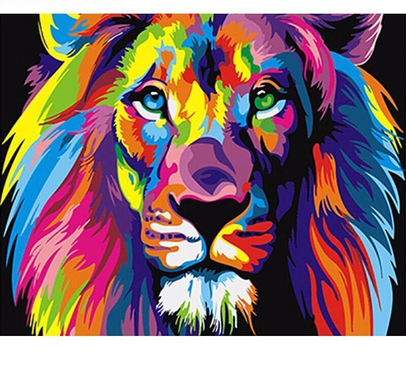 Colorful Lion Abstract - All Paint by numbers