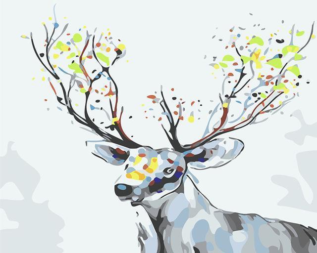 24 Deer Paint by 123 - Animals DIY Kits - All Paint by numbers