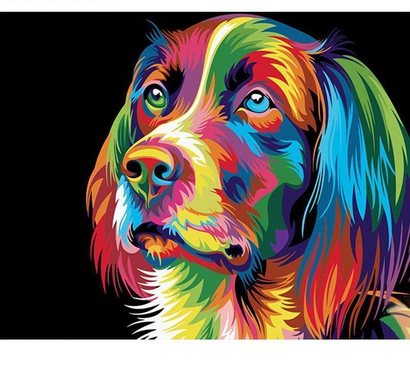 Colorful Dog Cartoon Painting - All Paint by numbers