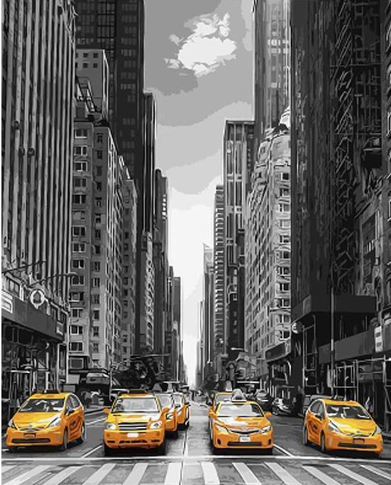 Taxis - New York Paint by Number Painting - All Paint by numbers