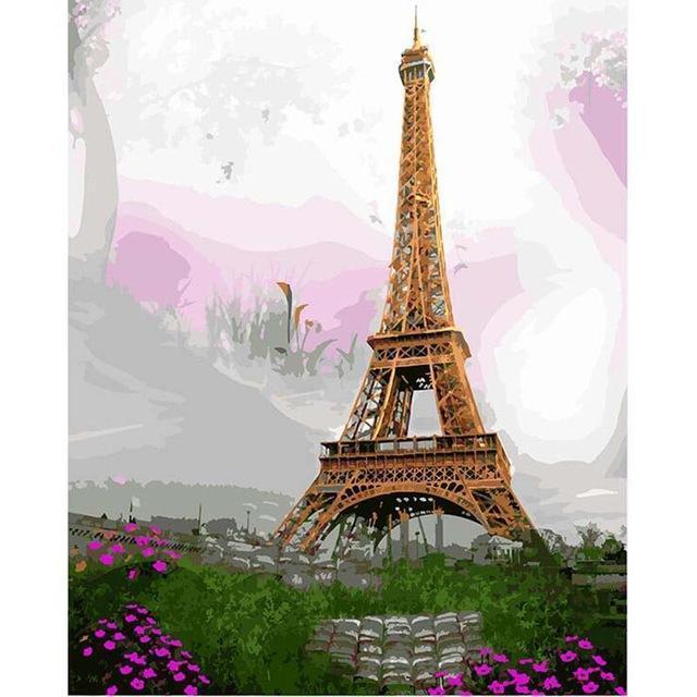 22+ Unframed and Framed Modern City, Eiffel Tower Paint by Number Kits - All Paint by numbers