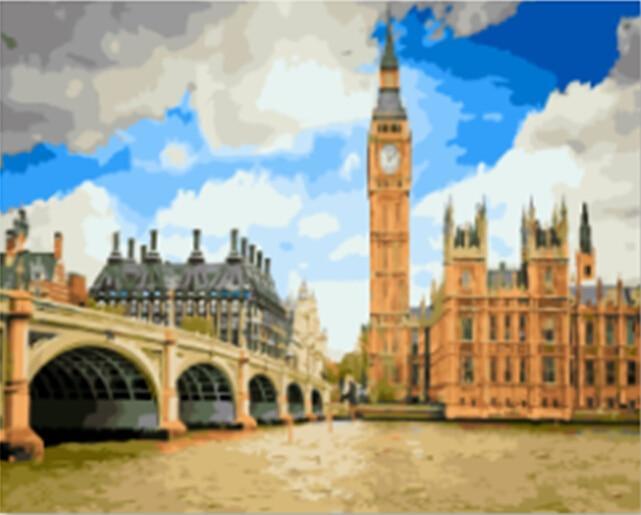 A Cloudy London Landscape - All Paint by numbers