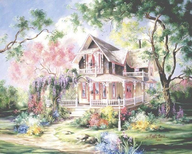 Paint a Beautiful Fairyland House Yourself with Paint by Numbers - All Paint by numbers