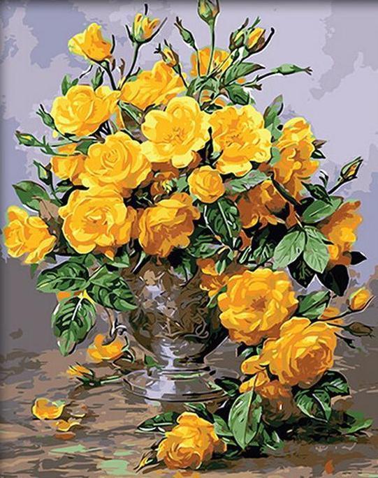 Yellow Flowers DIY Painting - All Paint by numbers