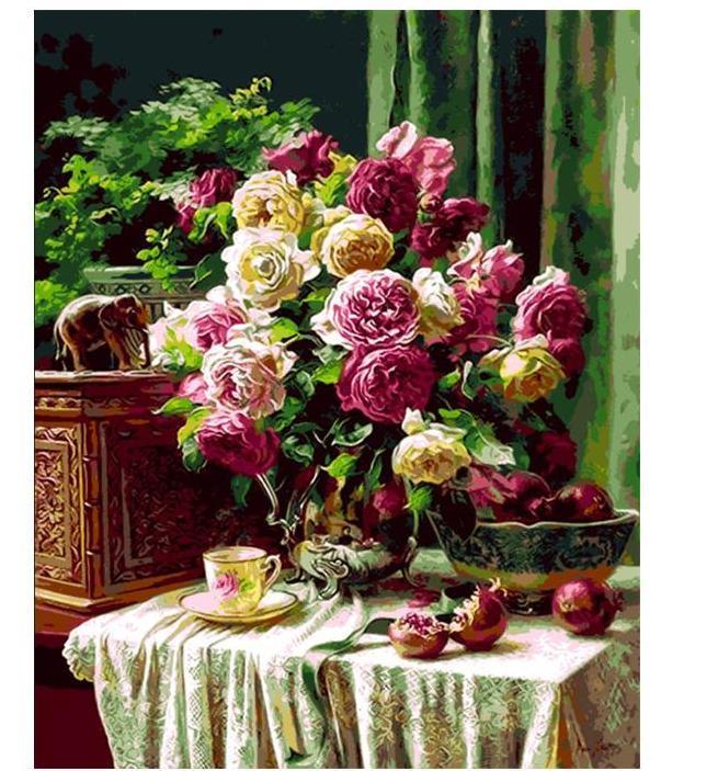 Colorful Flowers Painting - All Paint by numbers